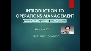 INTRODUCTION TO OPERATIONS MANAGEMENT