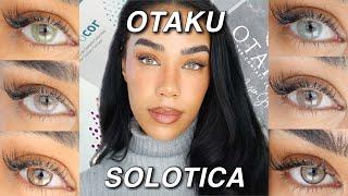 OTAKU VS. SOLOTICA! Comparing The Most Natural Color Contacts On Dark Brown Eyes | Solotica Dupes
