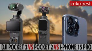 DJI OSMO POCKET 3 VS Pocket 2 VS IPhone 15 Pro - Pocket 3 wirklich besser im Low light Test!!