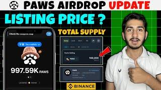 Paws Airdrop listing price | Paws Airdrop new update today | paws Airdrop listing date