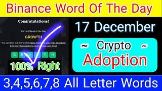 Binance Word Of The Day | Crypto Adoption Wotd Answers