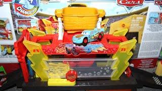 Mattel Disney Cars Color Changers Race Ready Car Wash - Exclusive Blue Lightning McQueen Piston Cup