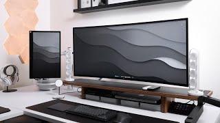 Desk Update LG 40WP95C 5K2K + UPERFECT 17" Portable Monitor Setup