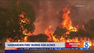 'Hawarden Fire' burns 500 acres in Riverside