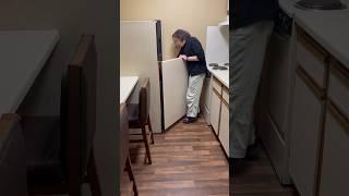 Refrigerator door mounted on wrong side #funny #fridge #kitchen hen