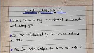 World Television Day Essay In English|10 Lines On World Television Day|World Television Day|TV Essay