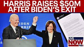 Harris raises $50M after Biden exits race, endorses VP for president | LiveNOW from FOX