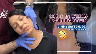 She’s 14 weeks postpartum  with SEVERE hip and shoulder blade Pain! Chiropractic ASMR 🫣