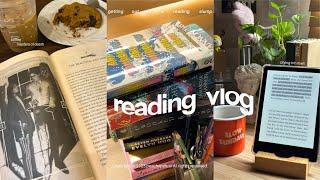 reading vlog  getting out of a reading slump, reading at a cafe, updating my notion library