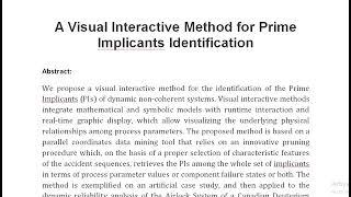 A Visual Interactive Method for Prime Implicants Identification