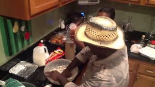 Auntie fee and Tavis BigBossBTO makes Bread Pudding