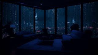 Midnight Rain Tones - Night Rain In The City And At The Living Room Window - 12 Hours Of Rain