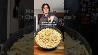 Making healthier cheesesteak pasta for weight loss.