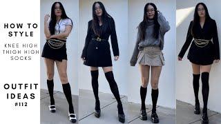 What to wear with thigh high knee high socks look book | OOTD 112