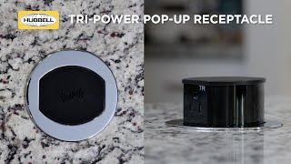 HUBBELL® Tri-Power Countertop Pop-Up Receptacle