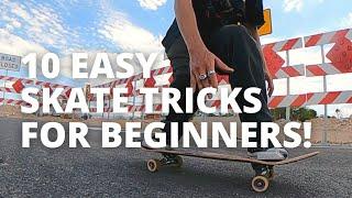 10 EASY Skate Tricks BEFORE You Can Ollie! (FOR BEGINNERS)