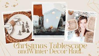 SIMPLE CHRISTMAS TABLESCAPE! | CHRISTMAS DECORATE WITH ME AND WINTER HOME DECOR HAUL