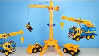工程车玩具视频：塔吊 挖掘机 装载机 吊车 汽车玩具；Car toys