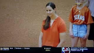 Cat Osterman #8 retired in pregame ceremony before Texas softball game