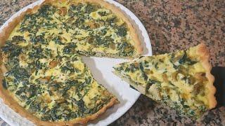 كيش بالدجاج والسبانخ بطريقة سهلة | Quiche au poulet et aux épinards