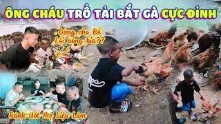 Quang Linh Vlogs || Ông Cháu Trổ Tài Bắt Gà Chuẩn Bị Cho Bữa Tối - Thưởng Thức Bánh Ướt Mẹ Liệu Làm.