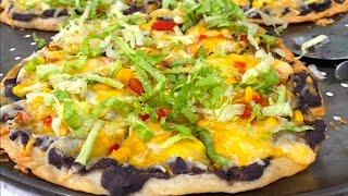 Mexican Pizza Made with Fresh Garden Ingredients • #MexicanPizza • Sangeeta's World