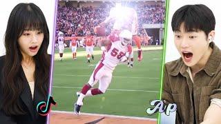 Shocking! Reaction of Koreans watching the NFL for the first time｜asopo