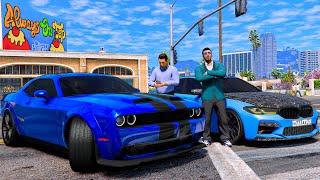 ОТЕЦ И СЫН В GTA 5 - КУПИЛ НА СТАРОСТИ ЛЕТ DODGE CHALLENGER HELLCAT! ГОНКА ПРОТИВ BMW M5 F90! ВОТЕР