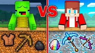 Mikey POOR vs JJ RICH Secret Items Mine Battle in Minecraft ! - Maizen