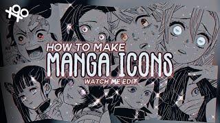 ༶ watch me edit ⁺‧͙// how to make "manga icons" | xoxoxantzu