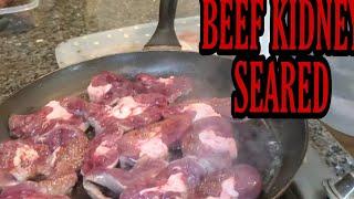 JUICY TENDER BEEF KIDNEY RECIPE|PAN SEARED BEEF KIDNEY RECIPE WITH ONIONS