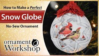 Make a No Sew Folded Fabric Snow Globe Ornament