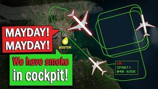 Cathay A350 SMOKE ONBOARD After Takeoff | MAYDAY Declared in Boston!