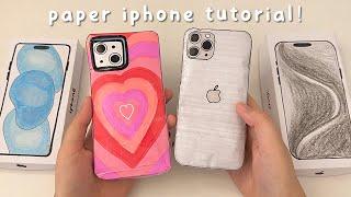 [️tutorial️] How to make paper iphone15 and case + unboxing! | asmr paper diy