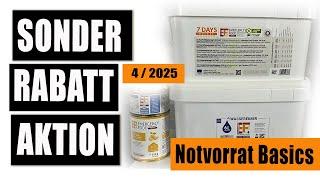 Sonder-Rabatt-Aktion 4/25 Notvorrat Basics: Milch, Butter, Energie-Riegel, Wassereimer, 7DAYS BUCKET