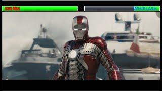 Iron Man Vs Whiplash (Iron Man Mark 5 Suit Up Scene) With Healthbars