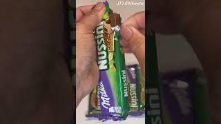 ASMR Unwrapping Milka Nussini Individually Wrapped #shorts #milka #chocolate #asmr #jtskitchenette