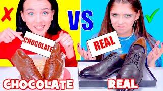 ASMR Real Food VS Chocolate Food Challenge Full Video