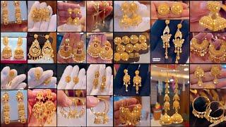 New 22ct Gold bridal heavy Earrings designs with weight||trending Gold earrings|Royal Gold earrings|