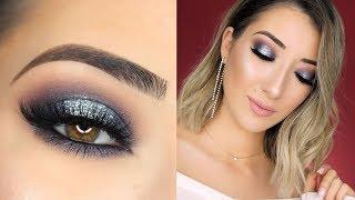 Black and Silver Glitter Halo Smokey Eye | New Years Eve Makeup Tutorial