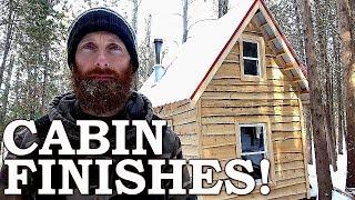 Building Interior of Tiny Off Grid Cabin!