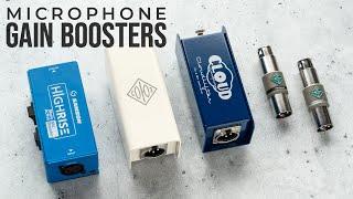 Inline Microphone Gain Booster Battle (Cloudlifter CL-1, Fethead, Soyuz Launcher, Samson HighRise)