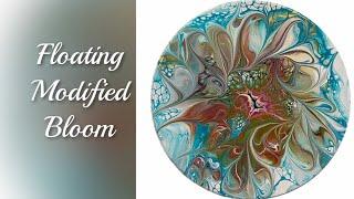 (1126) Floating Modified Swirled Bloom Acrylic Paint Pouring, on a Record