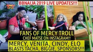 BBNaija 2019 LIVE UPDATES | MERCY IS BITTER TACHA'S TEAM WON 1 MILLION | VENITA INSULTS BIGGIE AGAIN