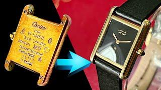 Vintage Cartier tank restoration using A burnishing stone