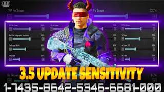 NEW 3.5 UPDATE SENSITIVITY CODE | BGMI SENSITIVITY SETTINGS | BGMI SENSITIVITY CODE | HEXPUBG