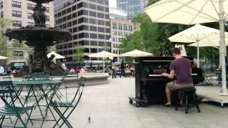 Street piano at Boston Commons.