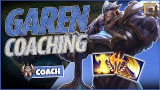 Teaching my student HOW to CARRY with GAREN Top [Challenger Coaching]