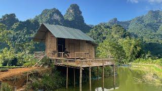 60-year-old man starts building a farm: EP1. Building a bamboo house - Rumah bambu - Cabin