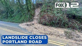 Landslides close Cornell Rd in NW Portland